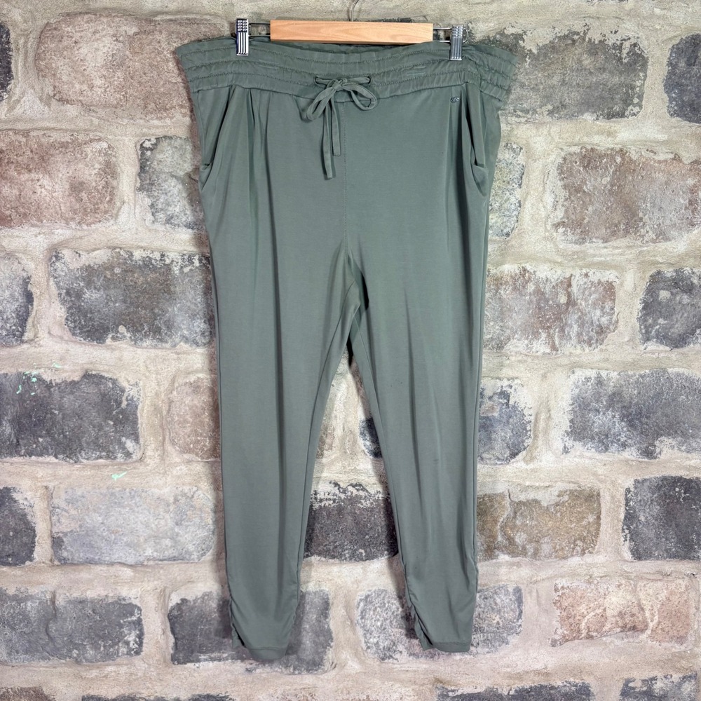 American Eagle Olive Green Modal Blend Joggers Drawstring High Rise Pants Small‎